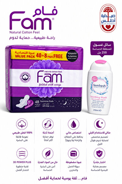 FAM Fam 48 Pieces with Wings + Femfresh Intimate Wash – Wings & Femfresh Inti...