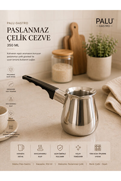 PALU GASTRO Stainless Steel Coffee Pot Heat Resistant Turkish Coffee Pot with...