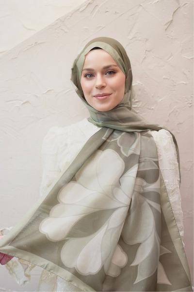 YILDIZ SCARFS Magnolia Pattern Voile Soft Shawl
