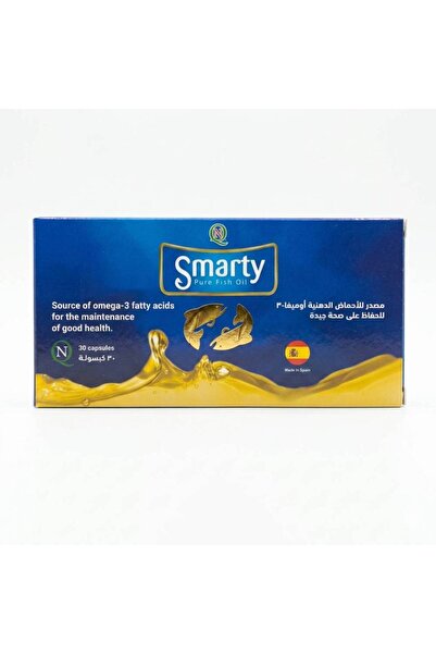 SMARTY مكمل غذائي أوميغا-3 لدعم وظائف الدماغ والجهاز العصبي والقلب - 30 كبسولة