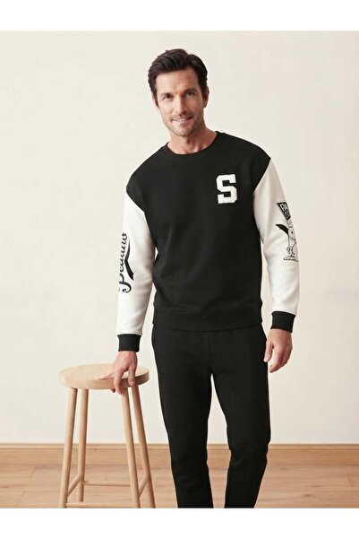 DİAMOND OUTLET Men's Snoopy Detailed College Sweatshirt - Street Fashion Styl...