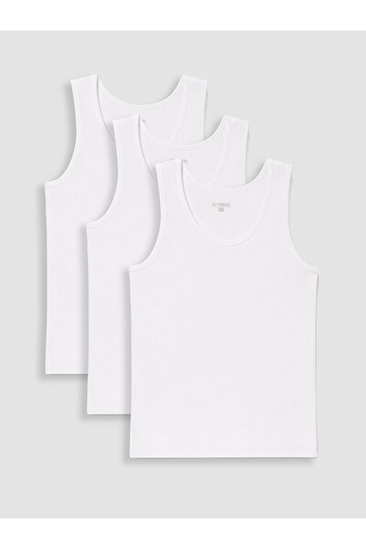 LC Waikiki Nevavm with a Difference White Combed Cotton Plain 3 Pack Men's Un...