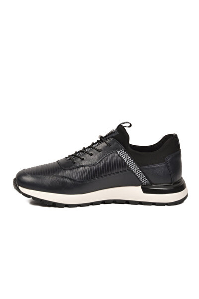 Voyager Navy Blue Genuine Leather Men's Memory Sole Casual Sneaker M033 m