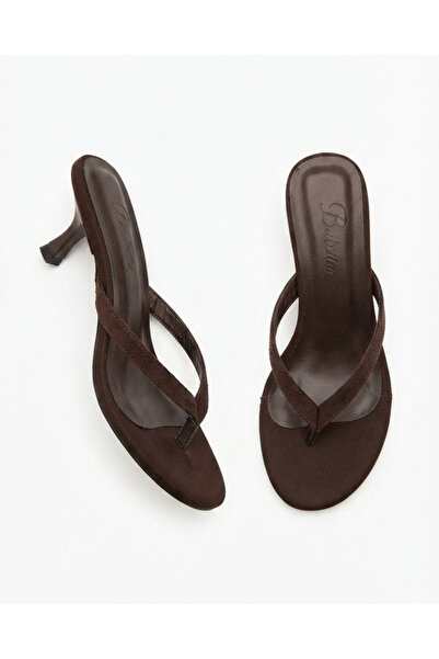 Enes Ayakkabıcılık Women's suede-look thong sandals - stylish summer stiletto...