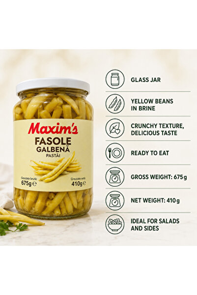 Maxim'S Fasole Galbenă Păstăi Maxim’s, Set 6 x 675 g