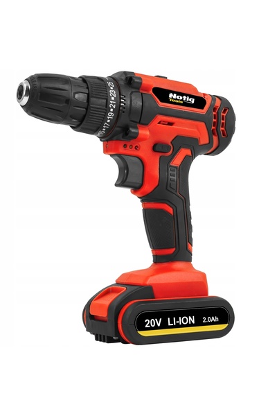 Notig Tools Mașină de găurit și înșurubat 20V Li-Ion, 2 acumulatori, încărcător