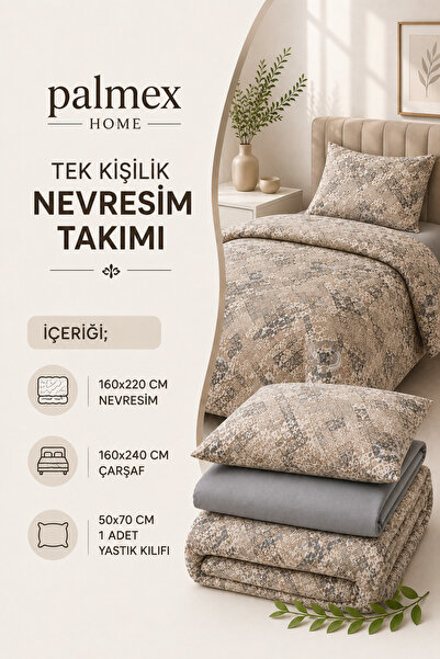Palmex Home طقم غطاء لحاف قطني من وينترفيل لشخص واحد (غطاء لحاف - ملاءة سرير ...