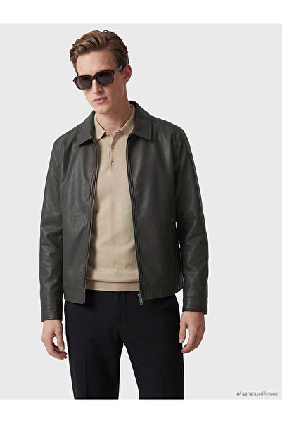 LC Waikiki Southblue Brown Regular Fit Men's Leather Look Jacket
