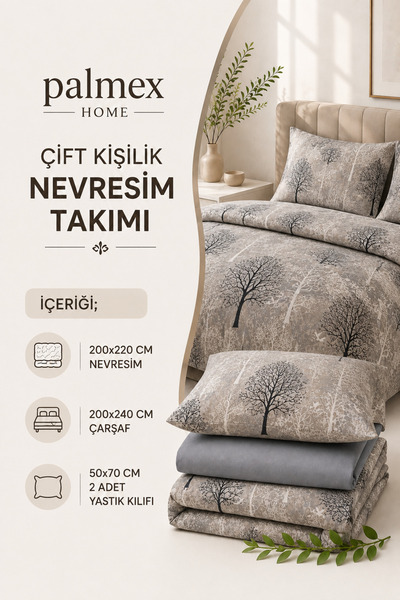 Palmex Home Double Size Winterfell Cotton Bedding Set (Duvet Cover - Sheet - ...