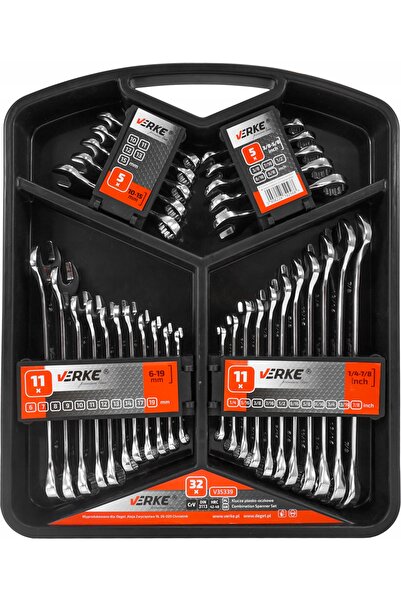 VERKE CHEI PLATE CU CAPĂT PLAT, SET DE CHEI PLATE CU CAPĂT PLAT 6-19mm, CU DU...