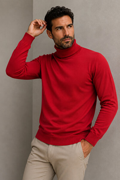 Beyome Men's 100% Cotton Half Turtleneck Sweater Long Sleeve Relaxed Fit Basi...