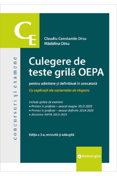 HAMANGIU Culegere de teste grila OEPA pentru admitere si definitivat in avoca...