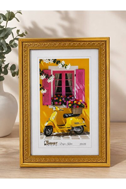 SANAT ÇERÇEVE BAL AJANS 20X30 GOLD CAM ÇERÇEVE