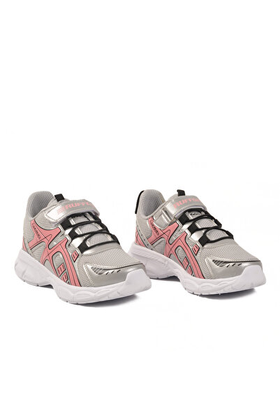 AYK'S Silver-Pink-White Velcro Mesh Lightweight Girls' Sports Shoes Sneaker