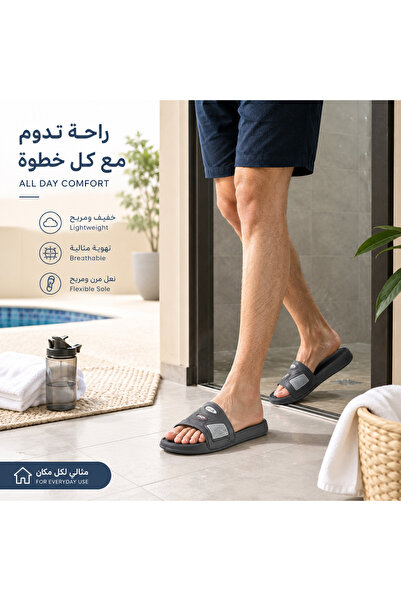 Generic Brand العنوان：شبشب يومي للرجال خفيف الوزن ومتين، تصميم حزام عريض، منا...