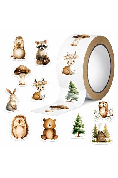 Flippy Rola cu 500 Stickere Decorative, Flippy, 10 Modele cu Animale de Padur...