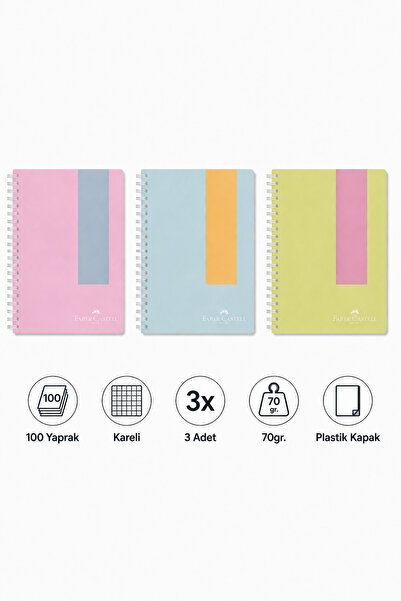 Faber Castell Faber Notebook Spiral Plastic Cover Pastel Notebook 100 Sheets ...
