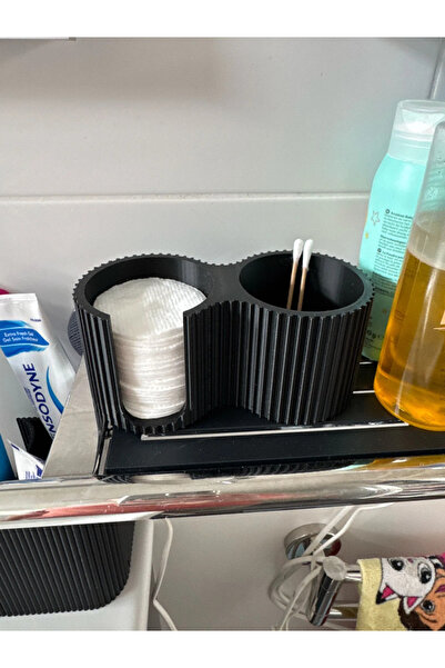DU&ER Cotton and Ear Swab Organizer Pad and Swab Holder Bathroom Organizer