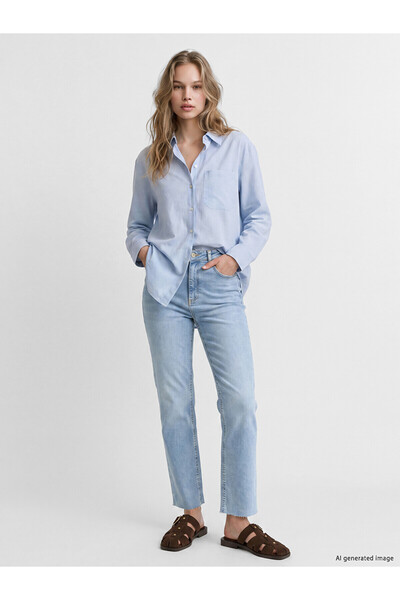 LC Waikiki Alita City Lcw Jeans with a Difference in Color Indigo Denim Strai...