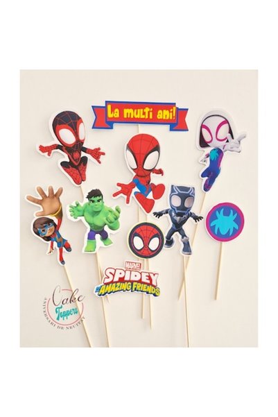Aniversari de Neuitat Set de decoratiuni Spidey & Prietenii, 5x12cm, carton l...