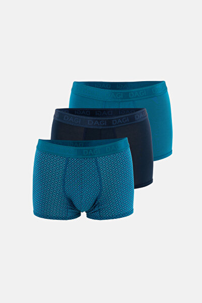 Dagi Boxer din micro modal cu model în 3 culori albastru-marin