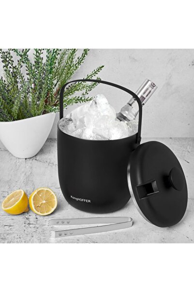 Konighoffer Găleată de gheață de 2,8 L + Clește, Recipient pentru gheață, pen...