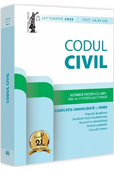 Universul Juridic Codul civil Septembrie 2025 - Dan Lupascu