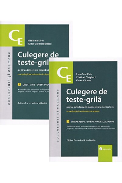 HAMANGIU Pachet 2 volume: Culegere de teste-grila pentru admiterea in magistr...