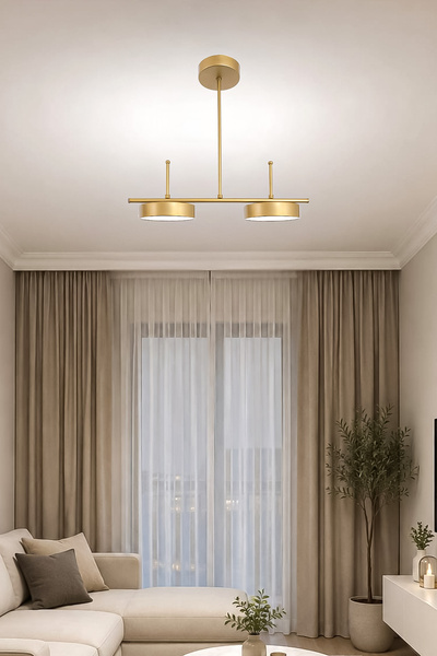 Fer Avize Çello Led Modern Tasarım 3 Renk Işık Seçenekli Enerji Tasarruflu 2'li Led Avize Mutfak Salon Çocuk Odası Giyinme Odası