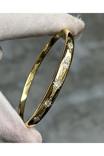 SWANOVAJEWELRY Premium 14K Taşlı Kelepçe Bileklik