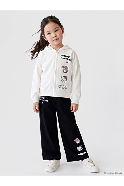 LC Waikiki Lcw Kids Black Printed Girls' Sweatpants