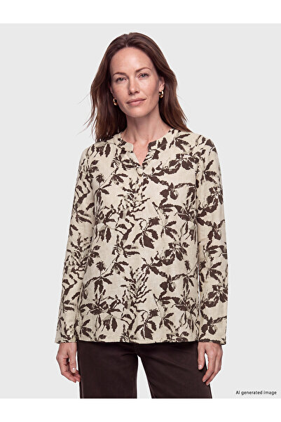LC Waikiki Lcw Grace Brown Collared Floral Blouse