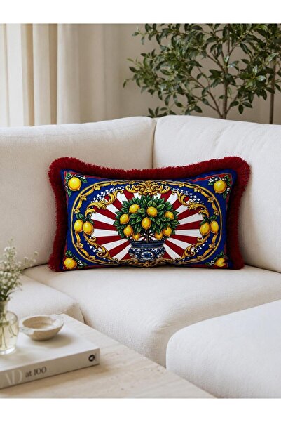 PELİN ABAKA Verona Series, Suede Fringed Throw Pillow Cover 35X50 cm (1 Piece)