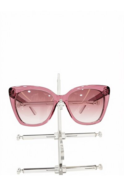 Benx Sunglasses Kadın Şeffaf Pembe / Mürdüm Asetat Çerçeveli Pudra Degrade Ca...