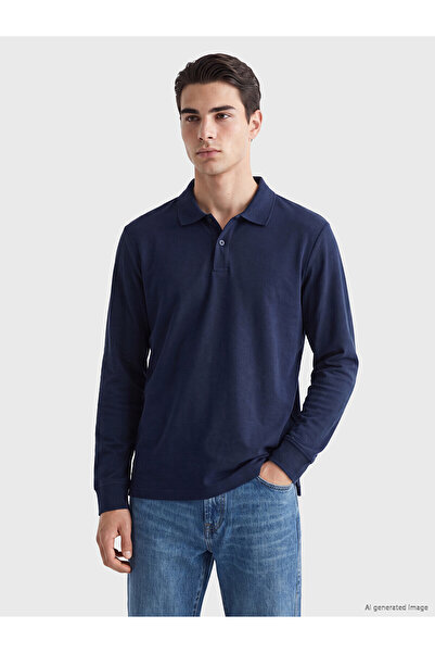 LC Waikiki Lcwaikiki Classic Navy Blue Polo Neck Pique Men's T-Shirt