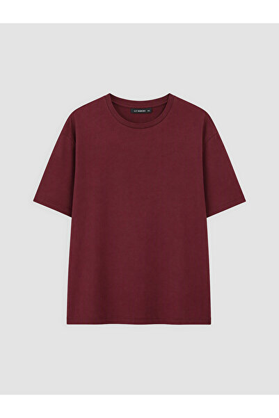 LC Waikiki Γυναικείο μπλουζάκι LCWAIKIKI Curve Plum Plus Size 100% βαμβάκι