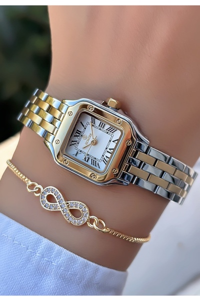 Homies Original-Women's Wristwatch - Gold Silver Color - Adjustable Steel Ban...