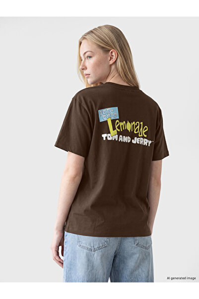 LC Waikiki Xside Brown Printed Women's T-Shirt