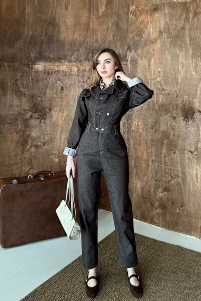 LUMU Brown Denim Jumpsuit