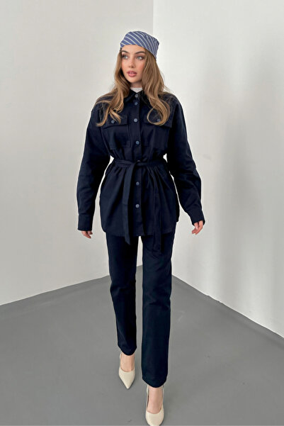 Elbee Fashion Woman Σετ Γαμπαρντίνας σε Ναυτικό Μπλε