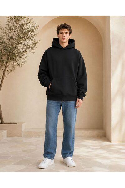 ZEMLİYA Unisex Oversize Φούτερ με κουκούλα σε casual street style