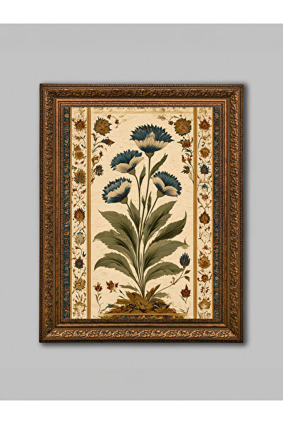 WoodyArts Flowers and Embroidery Brown Vintage Framed Decorative Living Room ...