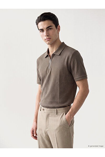 LC Waikiki Lcwaikiki Classic Brown Polo Collar Men's T-Shirt