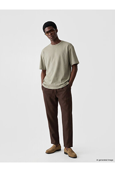 LC Waikiki Xside Brown Loose Fit Linen Look Men's Trousers