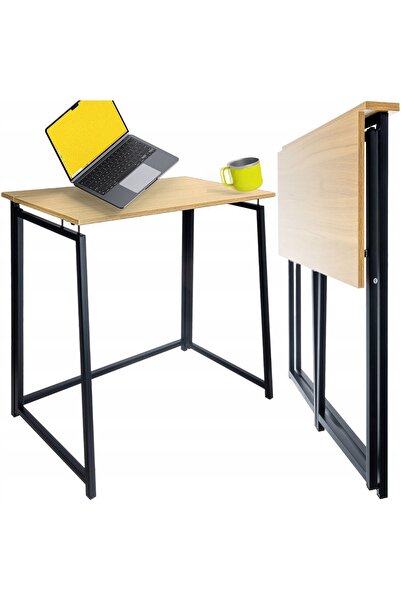 zola Birou pliabil cadru metalic, stil industrial, MDF, usor de asamblat, 80 ...