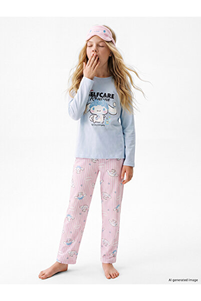 LC Waikiki LCW Kids plavi Cinnamoroll pidžama set za devojčice