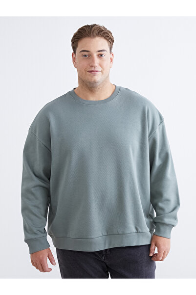 LC Waikiki Vizyon New Season Plus Size Crew Neck Men's Sweatshirt