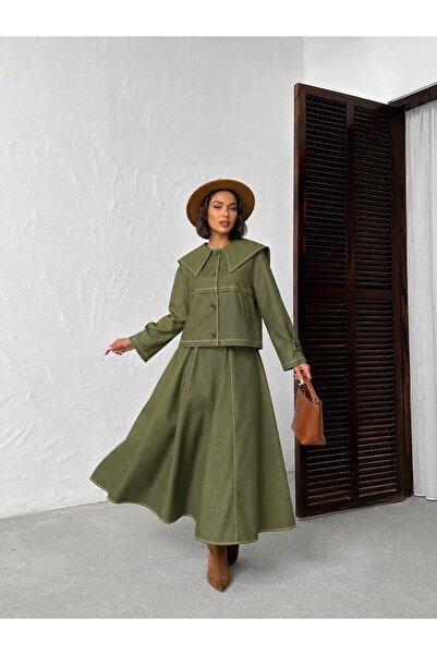MOT Large Collar Skirt Suit