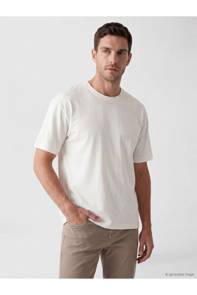 LC Waikiki White Relax Fit Crew Neck Men's T-Shirt
