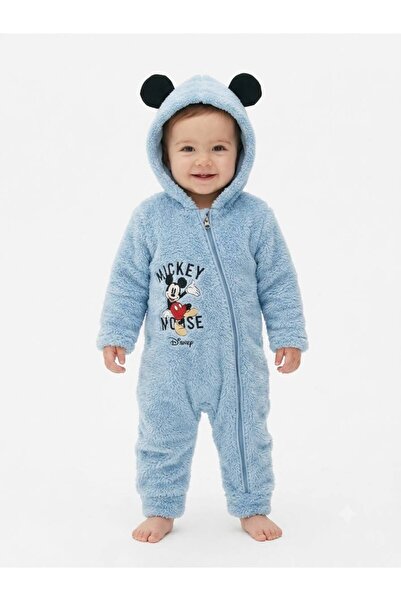 Chicsy Baby Tatlı Bebek Mickey Mouse Welsoft Tulum Nakışlı Kulaklı Kapüşonlu ...